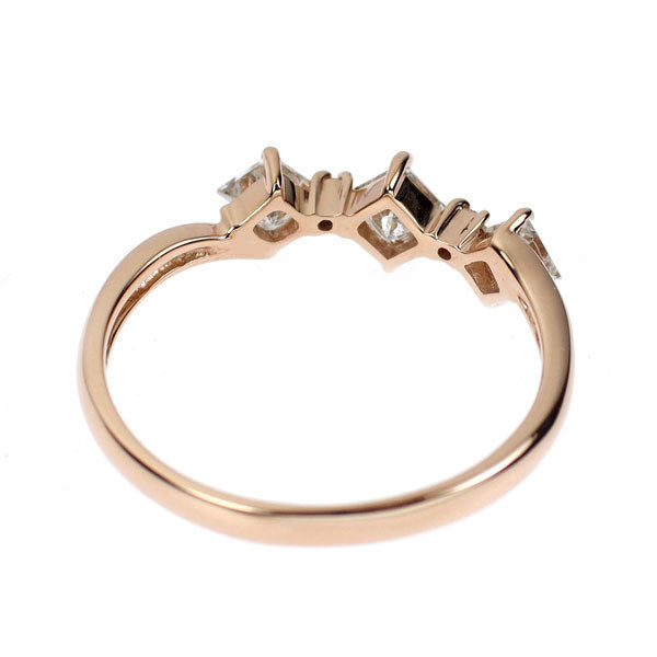 K18PG プリンセスカット ダイヤモンド リング 0.45ct D0.02ct