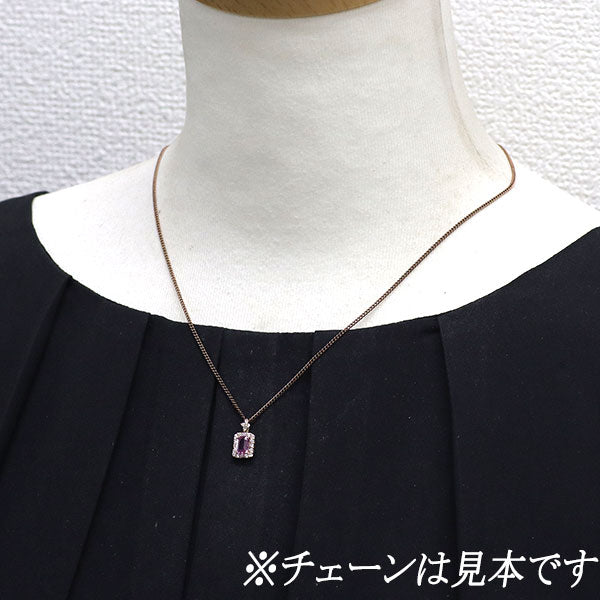 新品 K18PG 強蛍光 ピンク サファイア ダイヤモンド ペンダントトップ 0.58ct D0.19ct 【エスコレ】