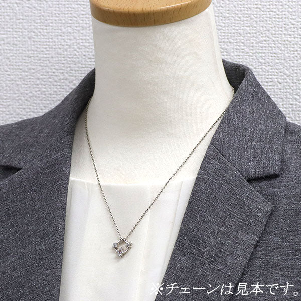 K18WG 天然ピンク/カラーレス ダイヤモンド ペンダントトップ 0.30ct 2WAY