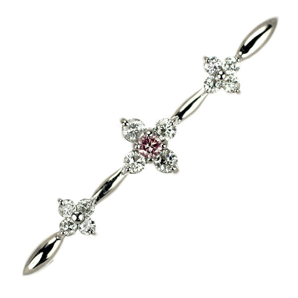 K18WG 天然ピンク/カラーレス ダイヤモンド ペンダントトップ 0.30ct 2WAY