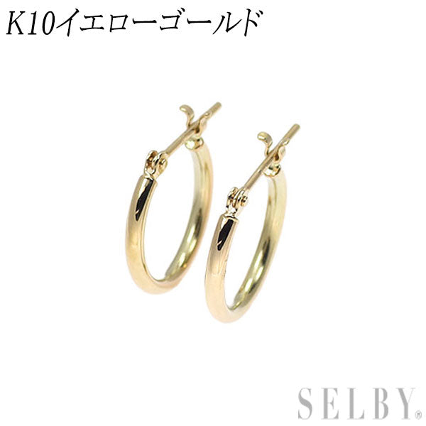 新品 K10YG ピアス 【エスコレ】 フープ