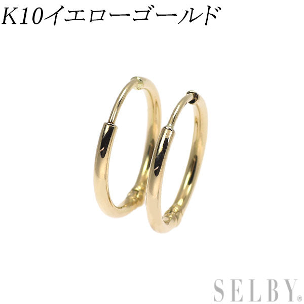 新品 K10YG ピアス 【エスコレ】 フープ