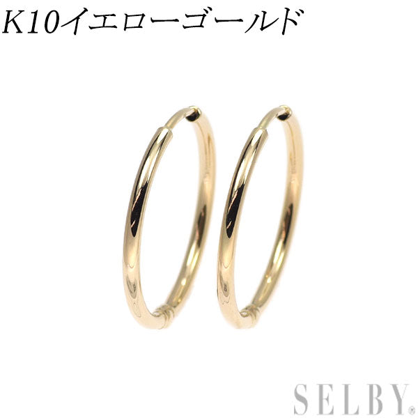 新品 K10YG ピアス 【エスコレ】 フープ