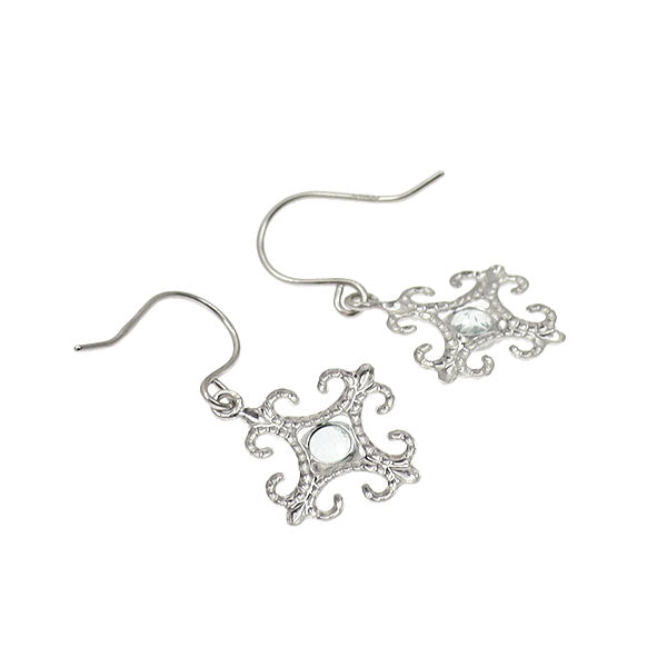 新品 K10WG アクアマリン ピアス 【エスコレ】