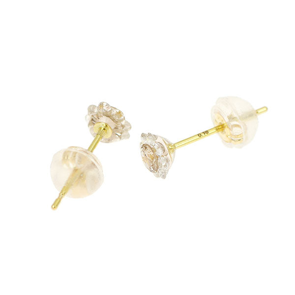 新品 K18YG ダイヤモンド ピアス 0.36ct 【エスコレ】 フラワー