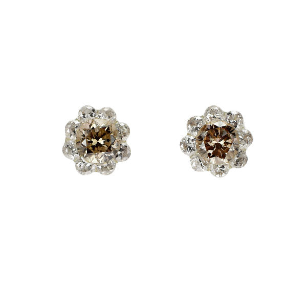 新品 K18YG ダイヤモンド ピアス 0.36ct 【エスコレ】 フラワー