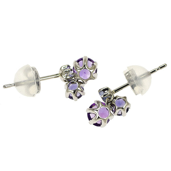 新品 Pt900 アメジスト タンザナイト アイオライト ピアス 【エスコレ】