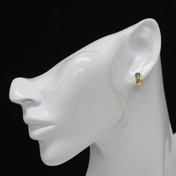 新品 K10WG ペリドット シトリン ピアス 【エスコレ】