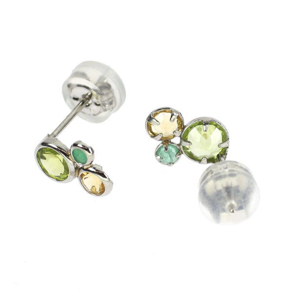新品 Pt950 ペリドット シトリン エメラルド ピアス 【エスコレ】