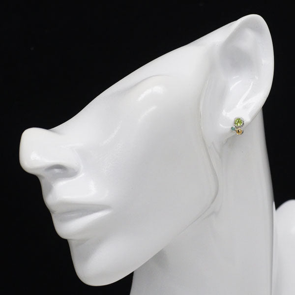 新品 Pt950 ペリドット シトリン エメラルド ピアス 【エスコレ】