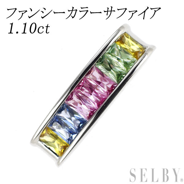 K18WG Fancy Color Sapphire Pendant Top 1.10ct