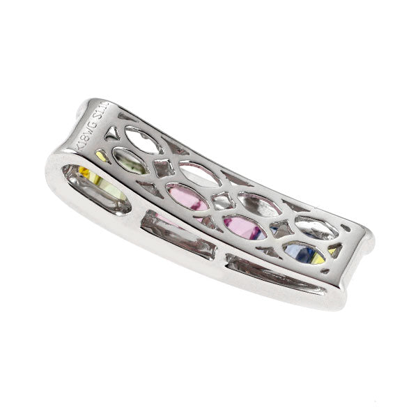 K18WG Fancy Color Sapphire Pendant Top 1.10ct