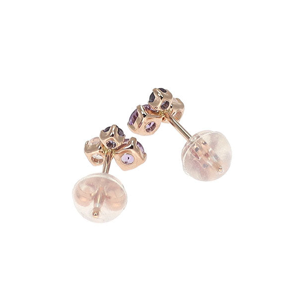 新品 K10PG アメジスト ローズクオーツ アイオライト ピアス【エスコレ】