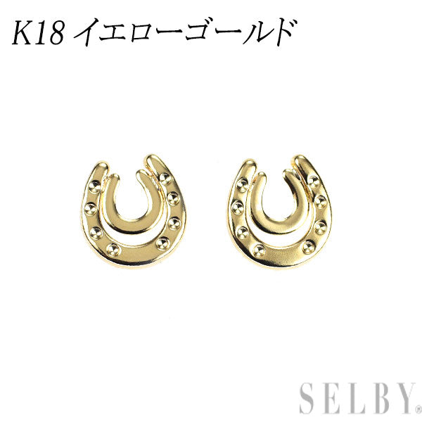 新品 K18YG ピアス 馬蹄 【エスコレ】