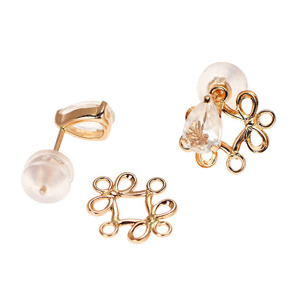 New K18PG Moonstone Earrings [Escolé] 2way