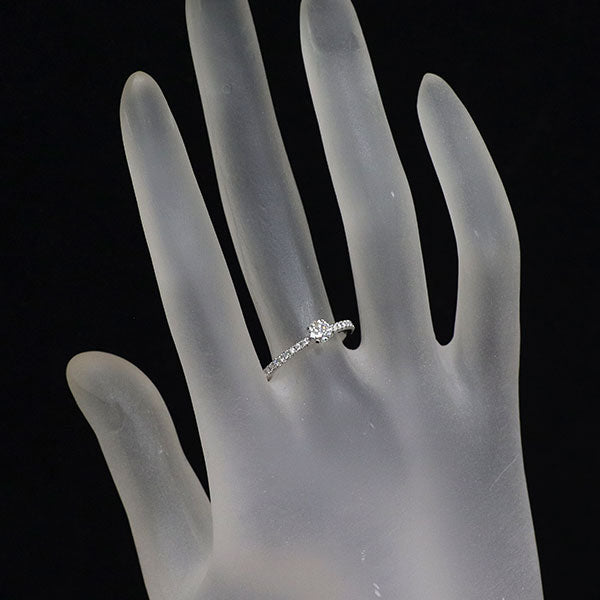 Tiffany & Co. Pt950 Diamond Ring 0.26ct G VVS2 3EX D0.09ct True Engagement