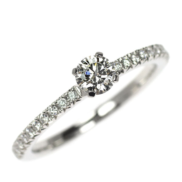 Tiffany & Co. Pt950 Diamond Ring 0.26ct G VVS2 3EX D0.09ct True Engagement