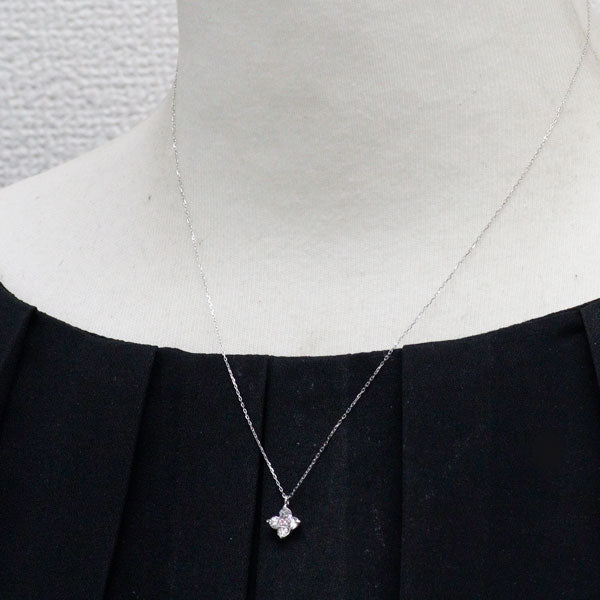 希少 Pt900/K18WG 天然ピンクダイヤモンド ペンダントネックレス 0.011ct D0.27ct