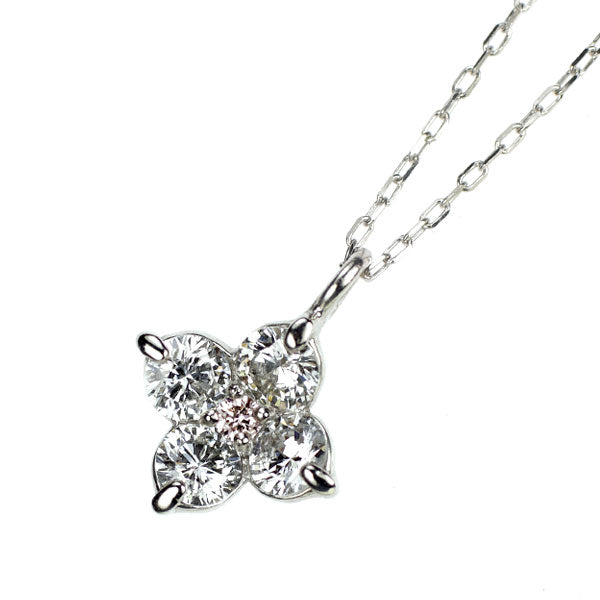 希少 Pt900/K18WG 天然ピンクダイヤモンド ペンダントネックレス 0.011ct D0.27ct