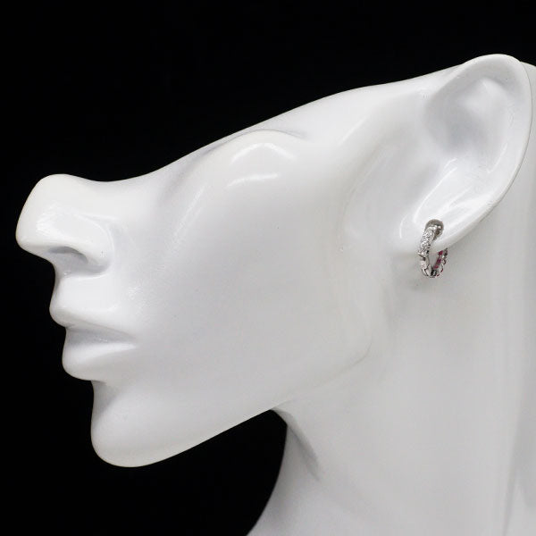 K18WG ダイヤモンド ルビー イヤリング 0.50ct D0.50ct リバーシブル