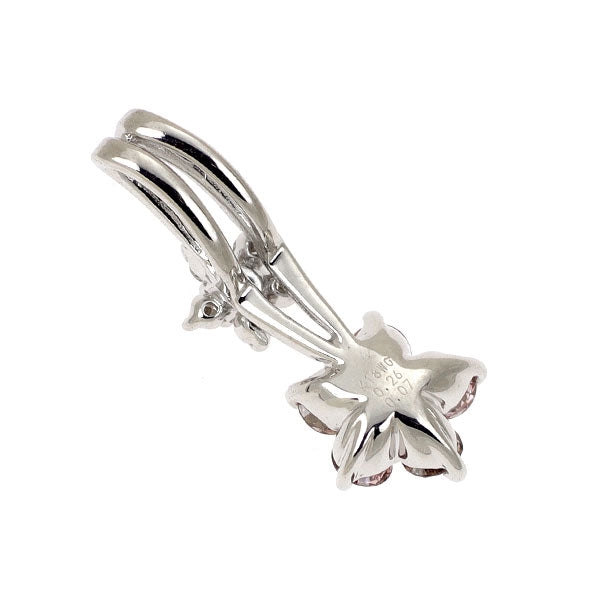 K18WG 天然ピンクダイヤモンド ペンダントトップ 0.26ct D0.07ct フラワー