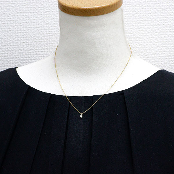 アーカー/ahkah K18YG ペアシェイプ ダイヤモンド ペンダントネックレス 0.15ct
