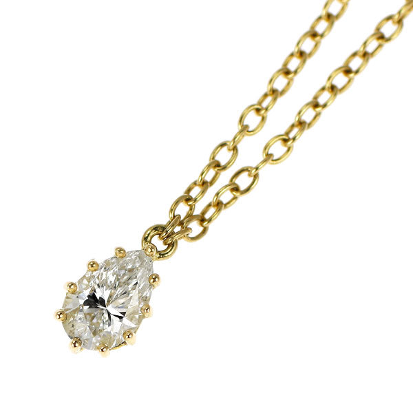 アーカー/ahkah K18YG ペアシェイプ ダイヤモンド ペンダントネックレス 0.15ct