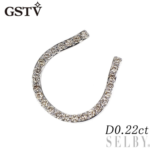 GSTV K18WG ダイヤモンド ペンダントトップ 0.22ct 馬蹄
