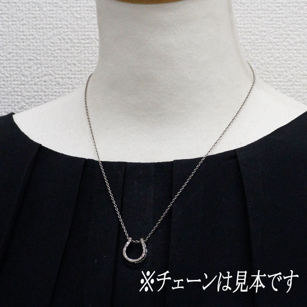 GSTV K18WG ダイヤモンド ペンダントトップ 0.22ct 馬蹄