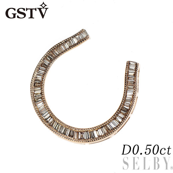 GSTV K18PG Diamond Pendant Top 0.50ct Horseshoe/Horseshoe