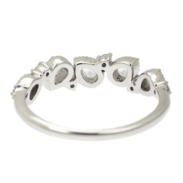 Pt900 ペアシェイプローズカット ダイヤモンド リング 0.29ct D0.09ct
