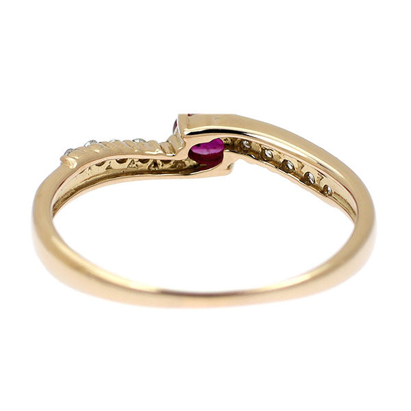K18PG Ruby Diamond Ring 0.18ct D0.15ct