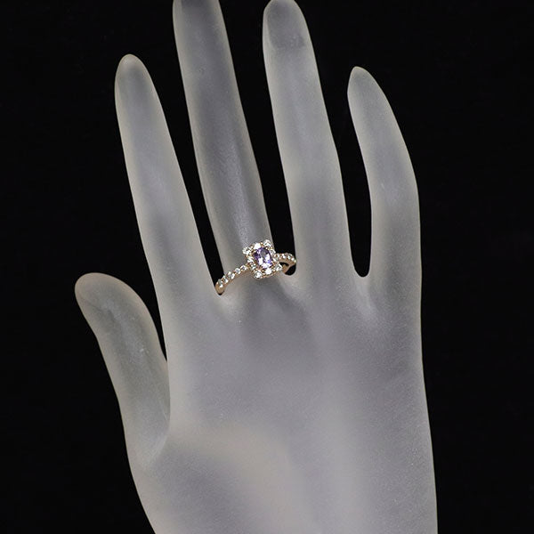 Rare K18PG Hackmanite Diamond Ring 0.32ct D0.54ct