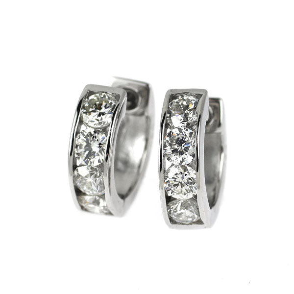 Pt900 Diamond Earrings 1.00ct Hoop