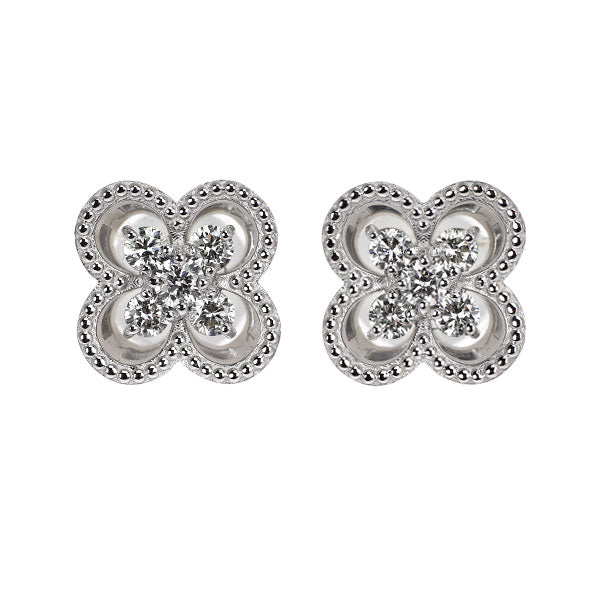 Pt900 Diamond Earrings 0.26ct Clover