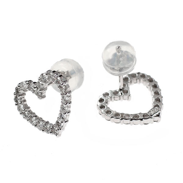 K18WG ダイヤモンド ピアス 0.50ct ハート