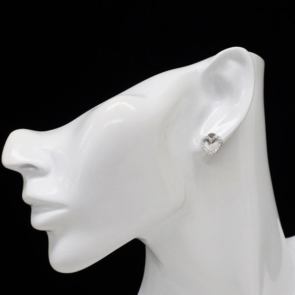 K18WG ダイヤモンド ピアス 0.50ct ハート