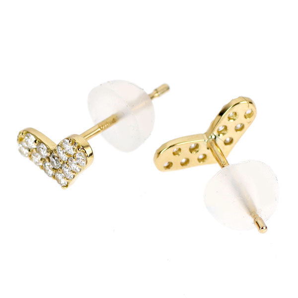 K18YG Diamond Earrings 0.28ct Heart Pave