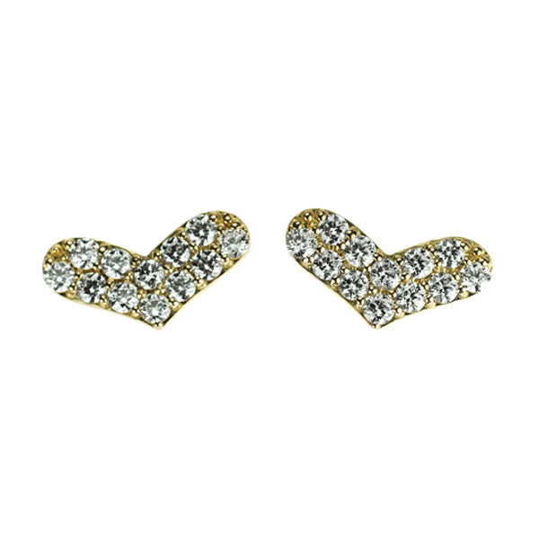 K18YG Diamond Earrings 0.28ct Heart Pave
