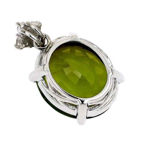 Pt900 グリーントルマリン ダイヤモンド ペンダントトップ 8.166ct D0.11ct
