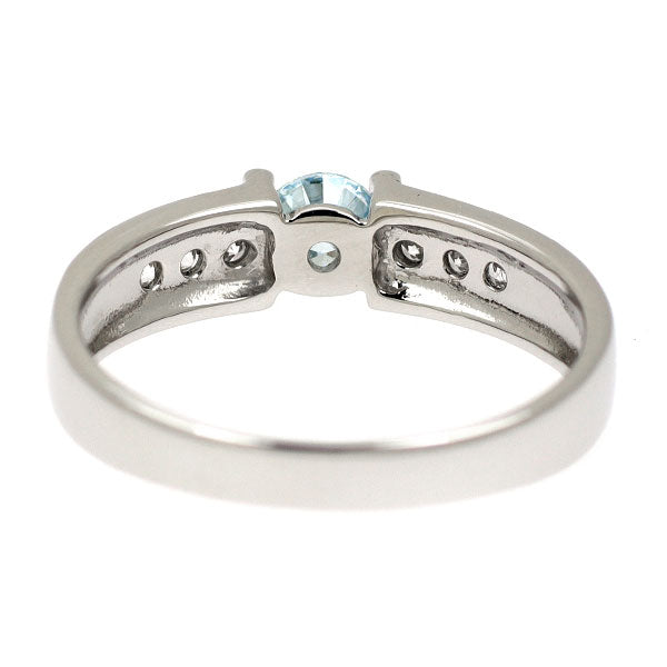 Pt950 Ice blue/colorless diamond ring 0.350ct D0.12ct
