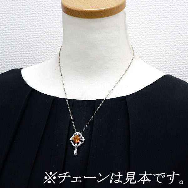 K18WG Sphalerite Diamond Pendant Top 5.35ct D0.37ct Rare