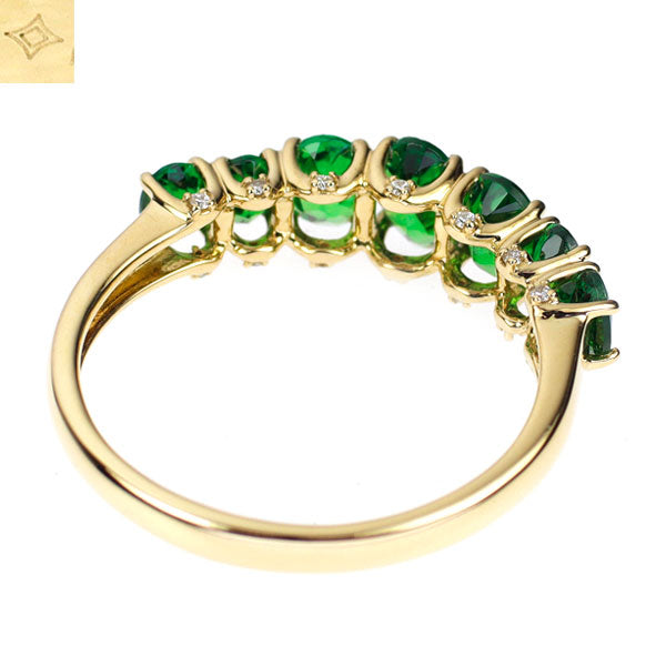 GSTV K18YG Green Garnet Diamond Ring 1.55ct D0.03ct