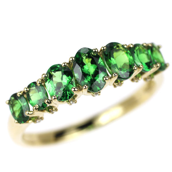 GSTV K18YG Green Garnet Diamond Ring 1.55ct D0.03ct