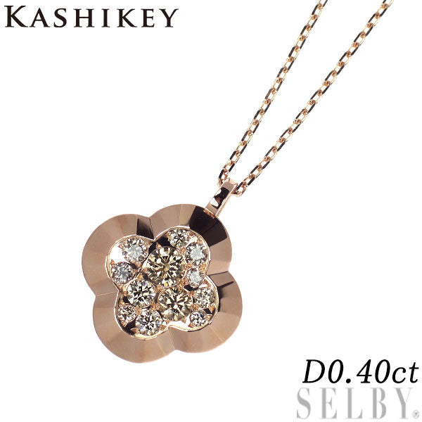 Kashikey K18PG Brown Diamond Pendant Necklace 0.40ct Unforgettable
