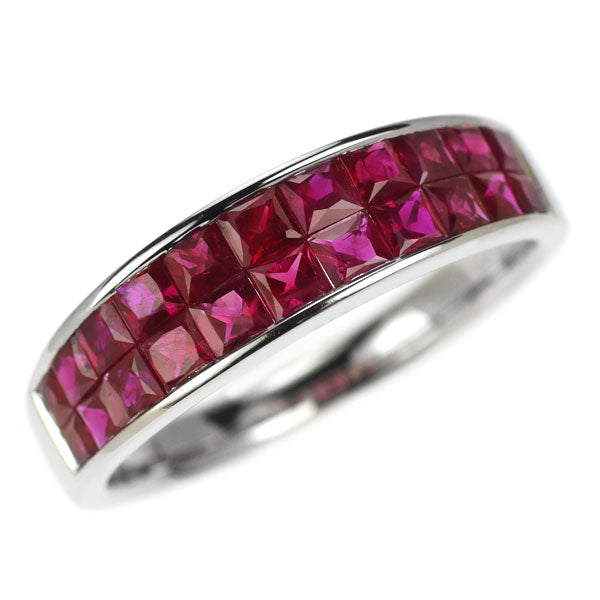 Pt950 ルビー リング 2.00ct ミステリーセッティング