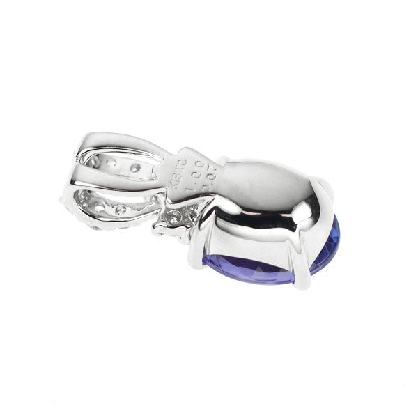 K18WG Tanzanite Diamond Pendant Top 1.00ct D0.07ct