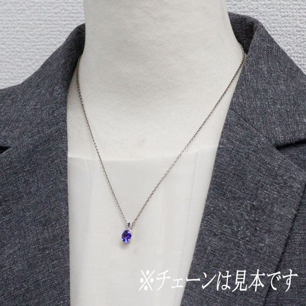 K18WG Tanzanite Diamond Pendant Top 1.00ct D0.07ct