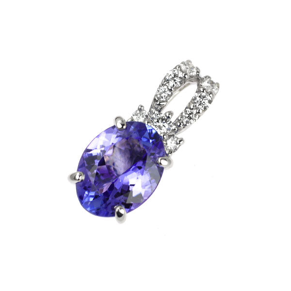 K18WG Tanzanite Diamond Pendant Top 1.00ct D0.07ct