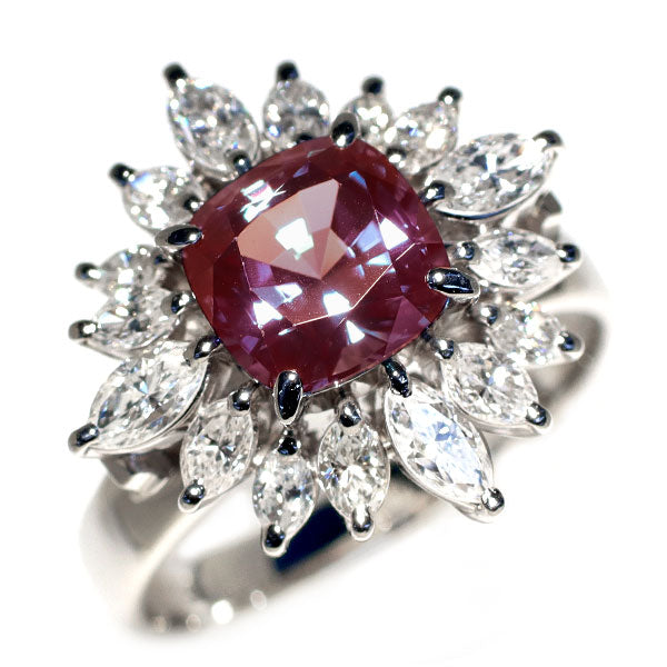 Cresembere Pt900 Recrystallized Alexandrite Diamond Ring 2.84ct D1.50ct